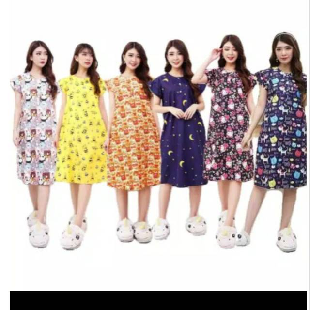 DASTER KARAKTER BAJU TIDUR KANCING DEPAN BUSUI