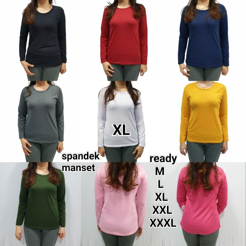 Meygrosir#spandex manset M.L.XL.XXL.XXXL.XXXXL super jumbo pjg banyak warna