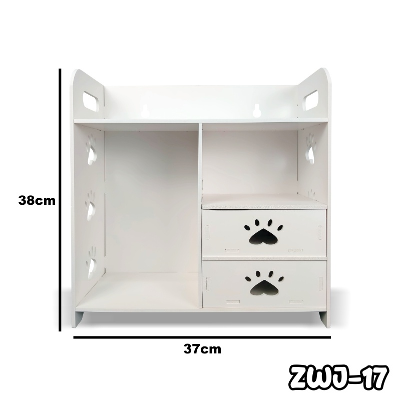 Double Drawer Cosmetic Storage Rak Kosmetik Tapak Pupies Rak Kosmetik Aestetik