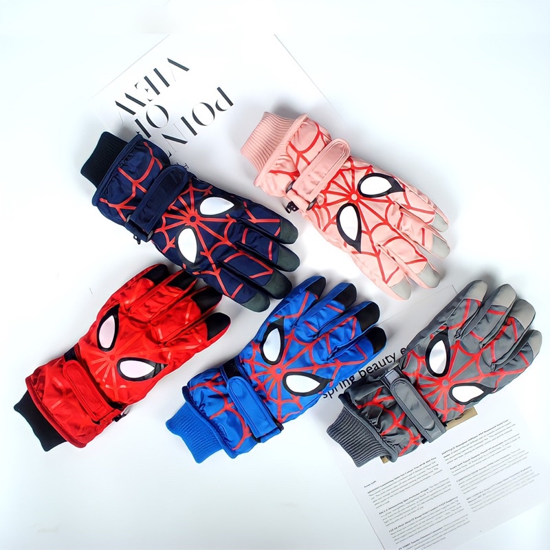 Kids winter gloves ski sarung tangan waterproof anak salju snow musim dingin spiderman