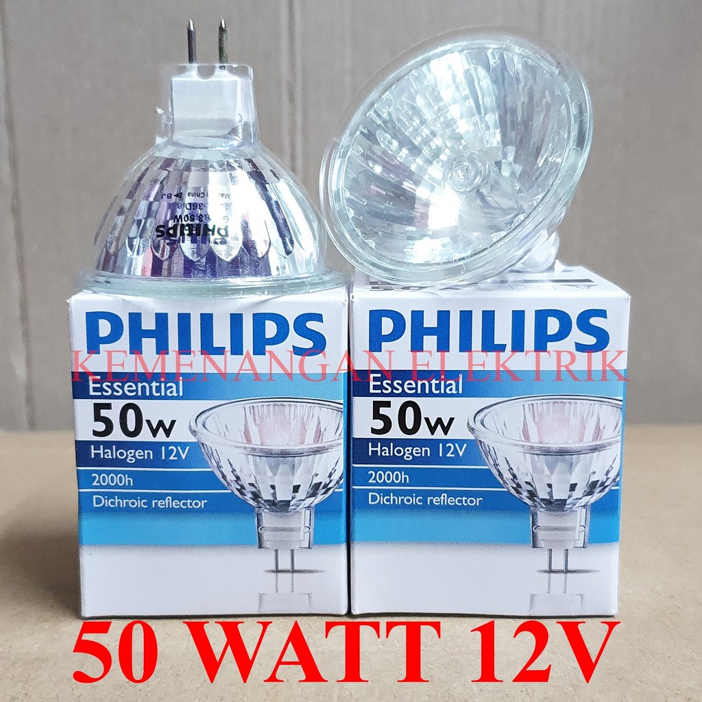 LAMPU PHILIPS HALOGEN 50W 12V MR16 KUNING DICHROIC 50 W 50WATT 12 VOLT