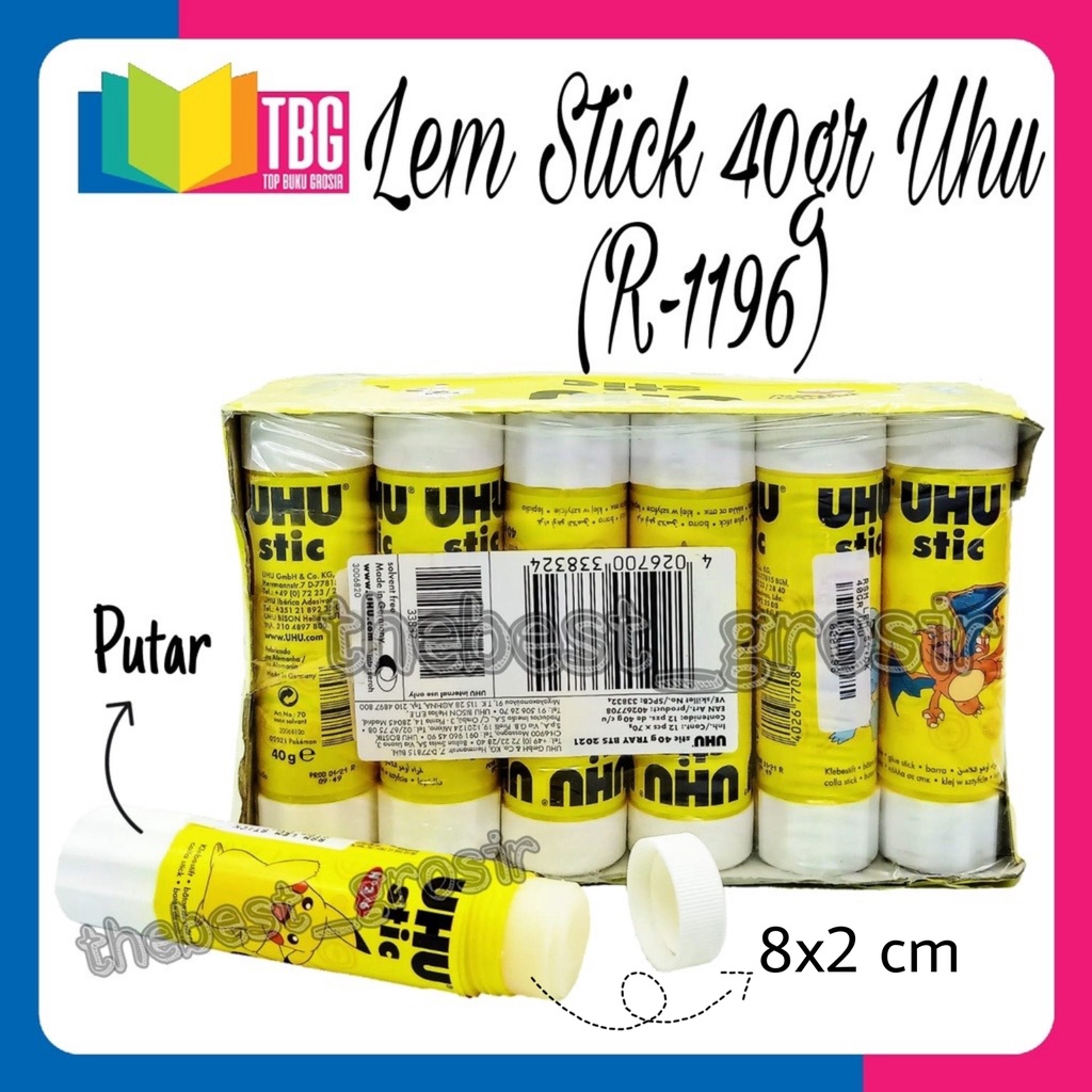 

1 PCS LEM STICK 40GR UHU / GLUE STICK/ LEM KERTAS (R-1196)