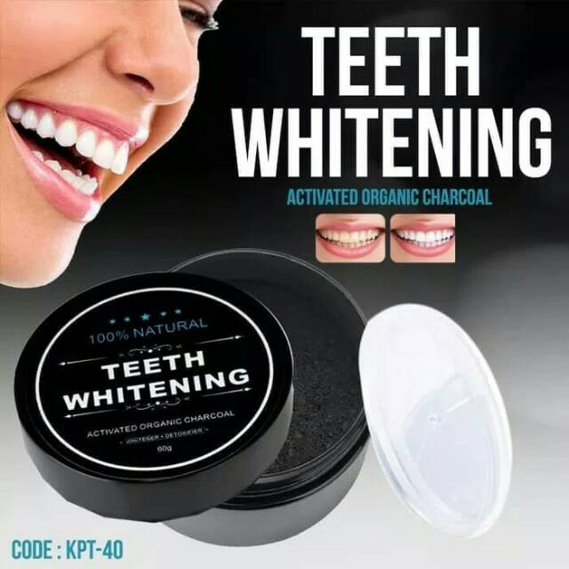 TEETH WHITENING ACTIVATED ORGANIC CHARCOAL - BUBUK ARANG AKTIF PEMUTIH GIGI ORIGINAL
