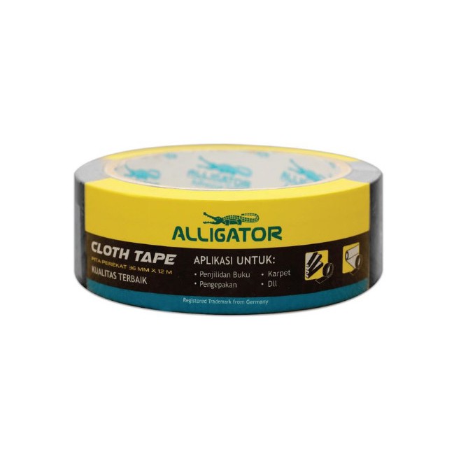 

CLOTH TAPE / ALLIGATOR LAKBAN HITAM LINEN 36MM MURAH