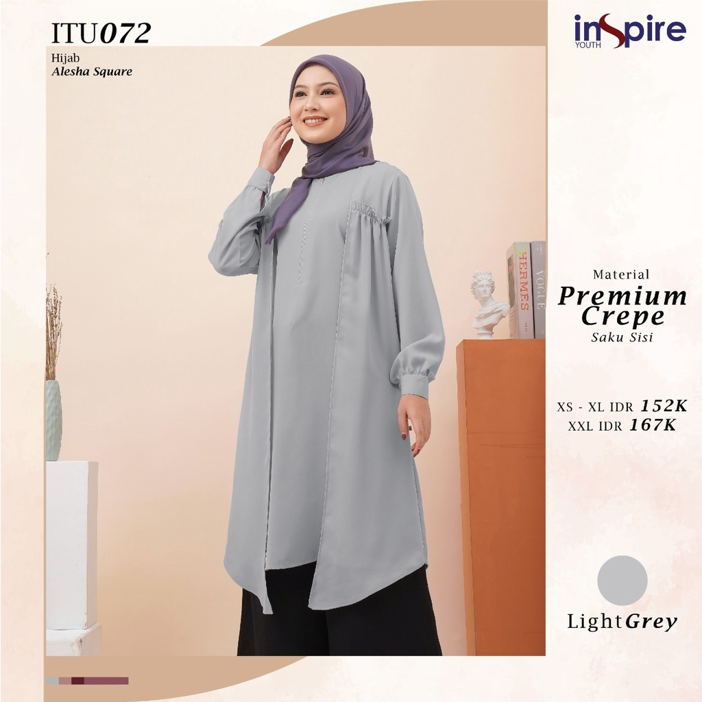 Inspire Tunik ITU 72 Bahan Premium Crepe Atasan Wanita Fashion Muslimah Kekinian