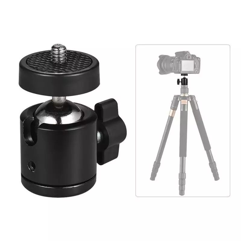 Ring Ball Head Tripod Kamera DSLR BallHead Mini Monopod 360 Swivel 1/4