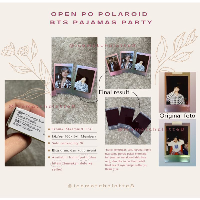 CETAK POLAROID INSTAX BTS PAJAMAS PARTY [OPEN PO]
