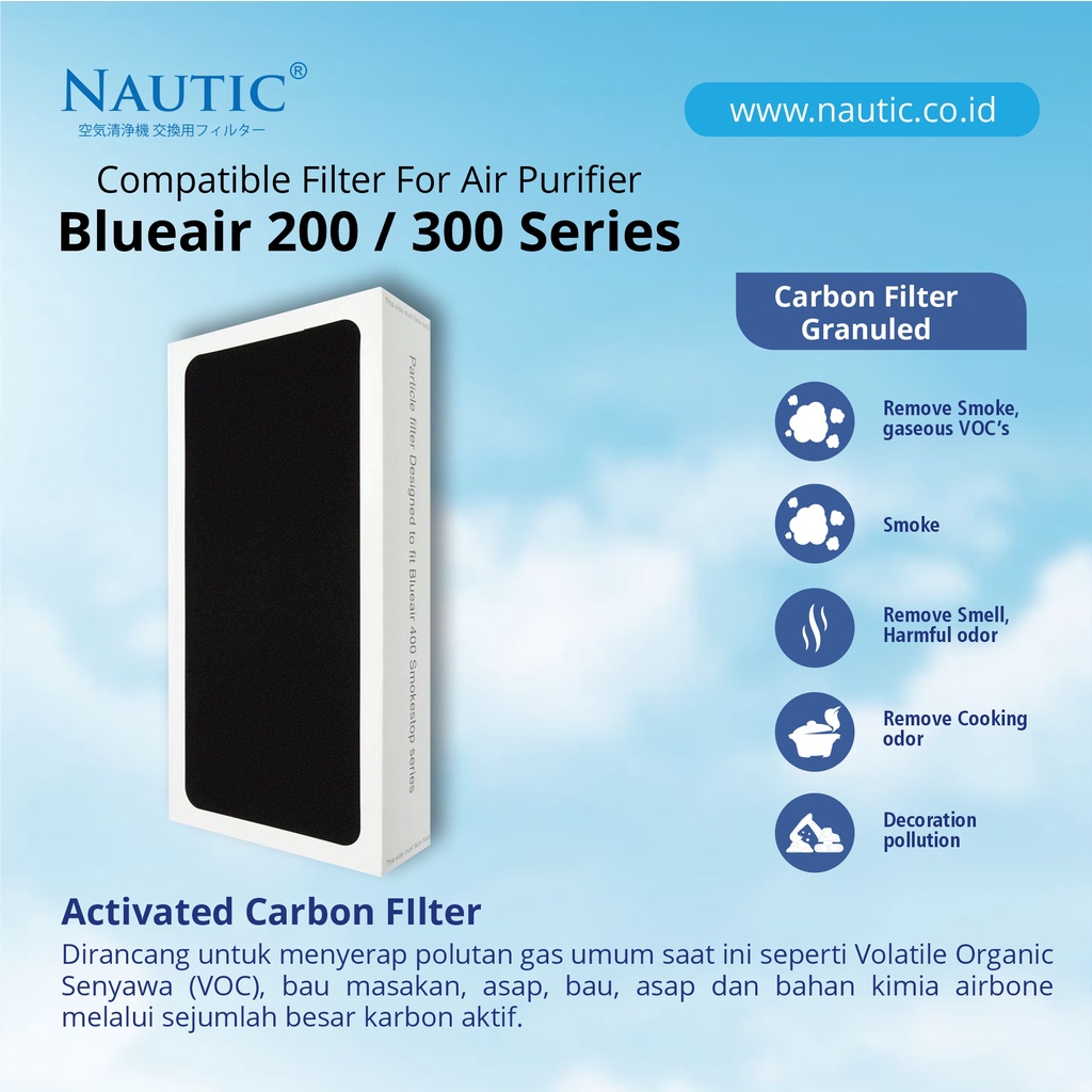 NAUTIC - Blu*air 400 Series Compatible (BUKAN ORI) Filter SMOKESTOP PARTICLE