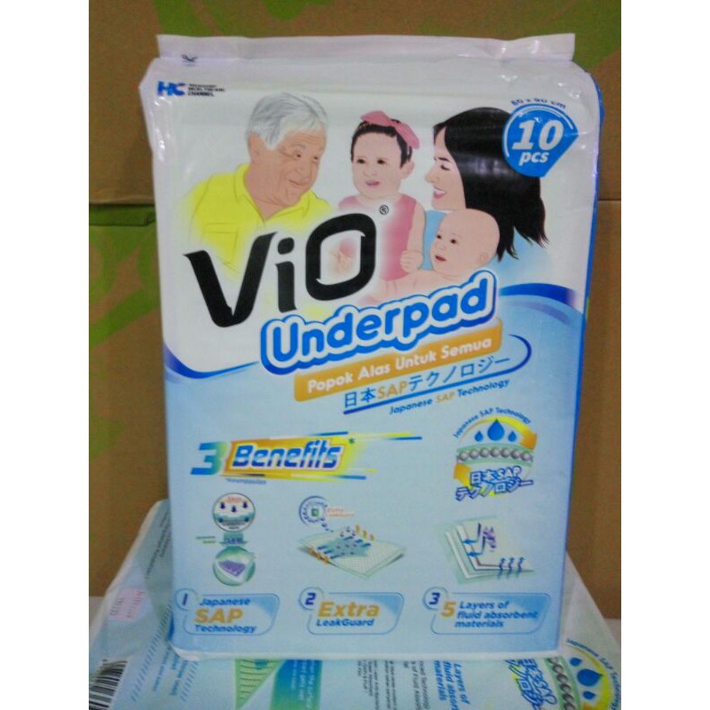 VIO pads underpads isi 10 / VIO Underpads / Perlak 60 x 10