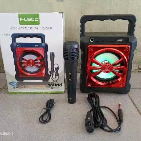 COD SPEAKER BLUETOOTH KARAOKE FLECO F-1914 PLUS MIC KARAOKE X-BASS//SPEAKER SLON AKTIF//SPEAKER KARAOKE X-BASS