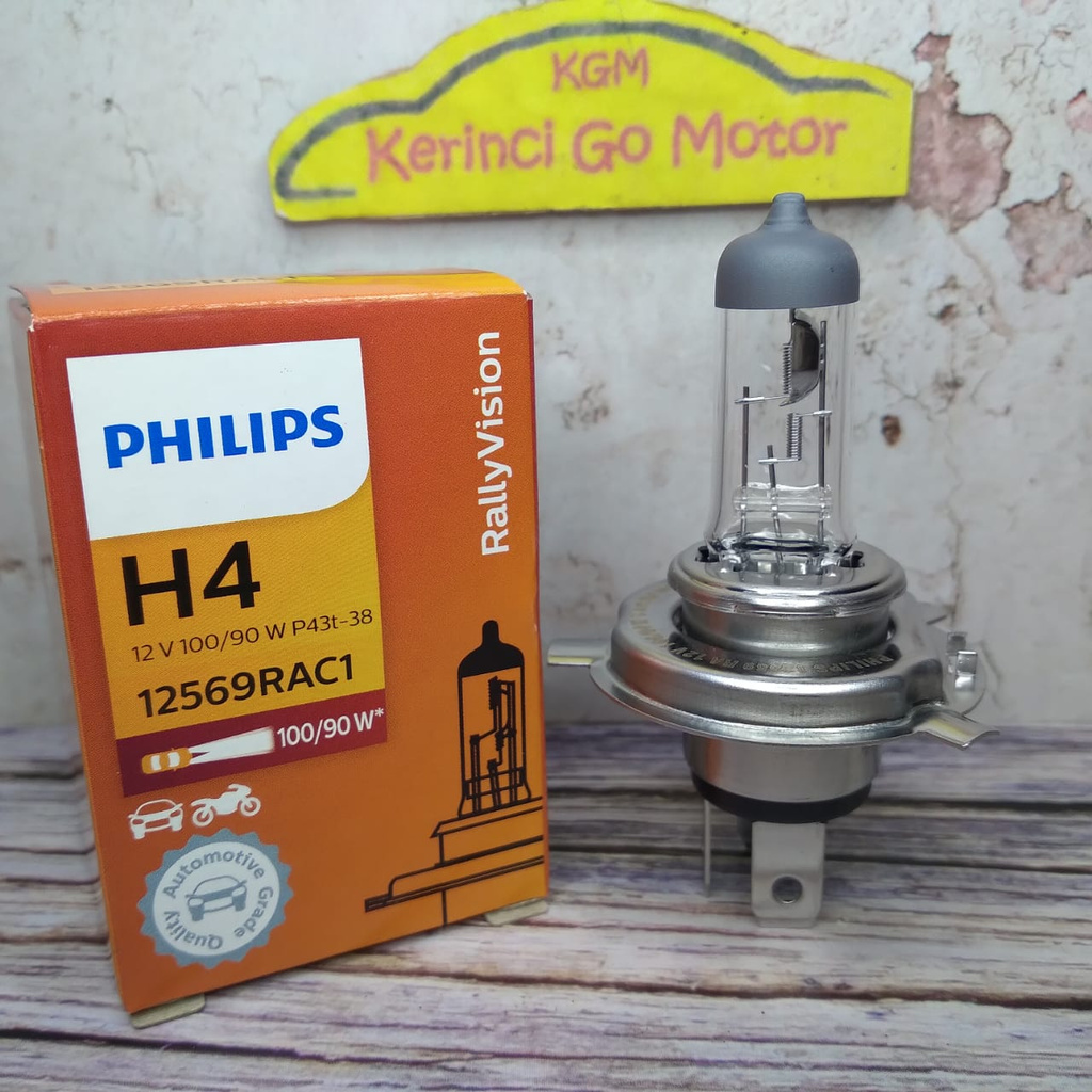 Bohlam Halogen Philips H4 12V 100/90W 12569RAC1 - Lampu H4 Headlamp