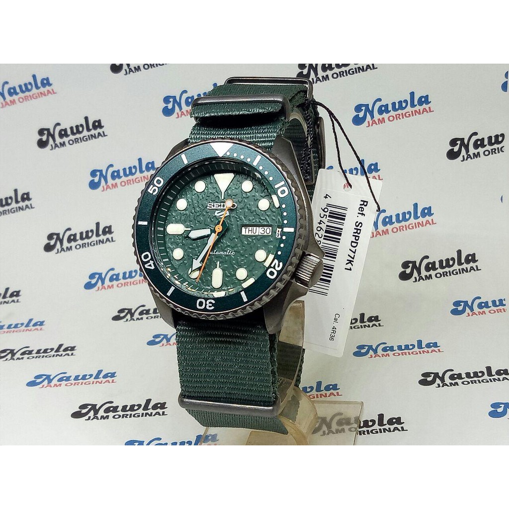 Seiko 5 Sports SRPD77K1 Automatic Full Green - Jam Tangan Pria SRPD77