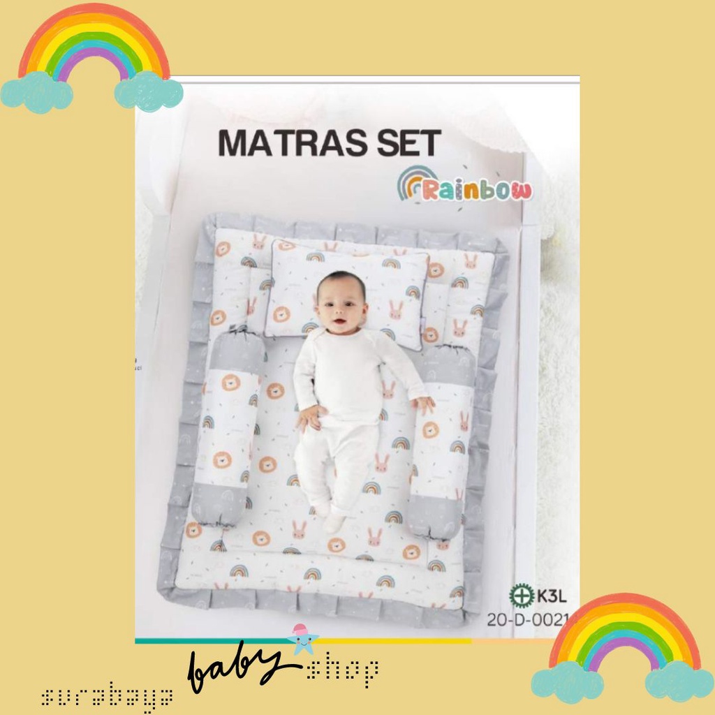 OMILAND BABY MATRAS SET BANTAL + GULING RAINBOW SERIES - OB241712