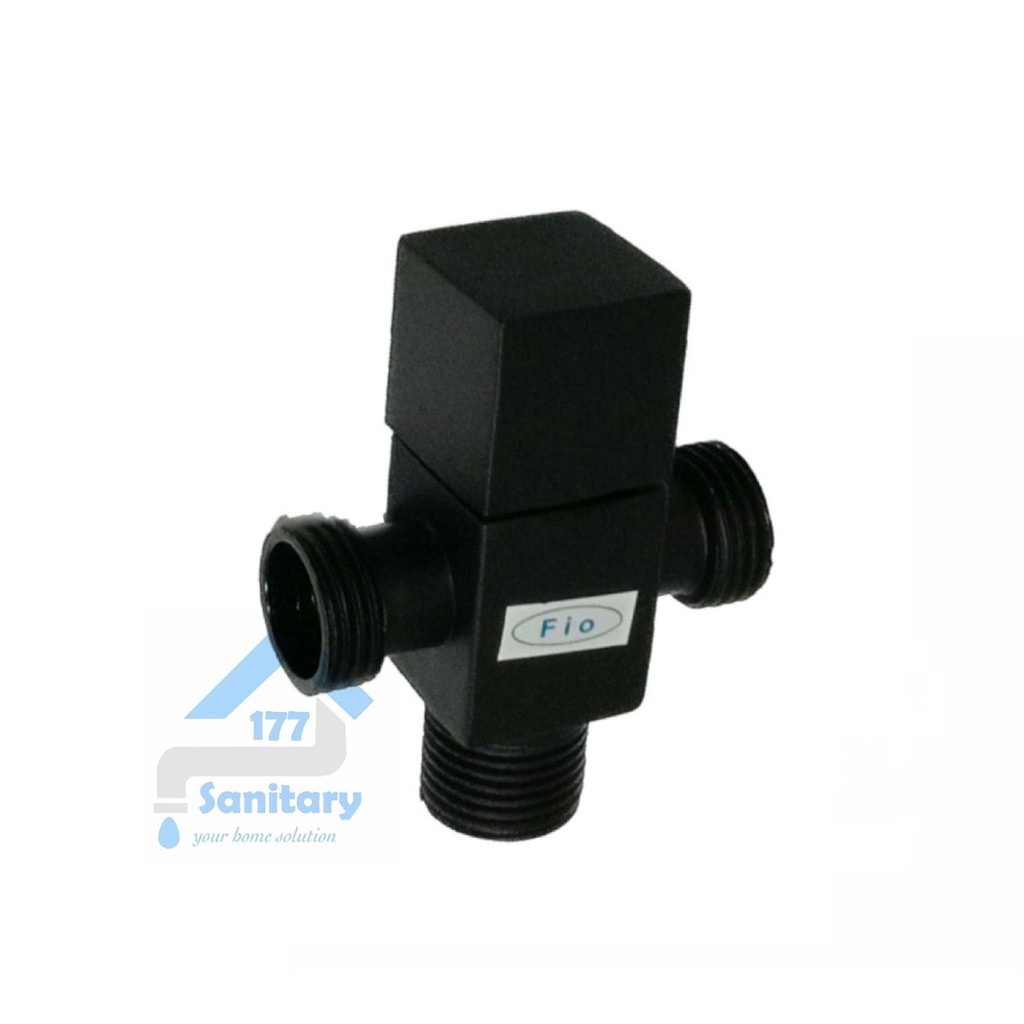 Stop kran cabang HITAM kotak Mini 60302BL-keran air tee shower double kloset valve black closet /H22