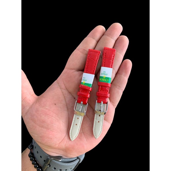 Strap Tali Jam Tangan Kulit Cyber merah 14MM