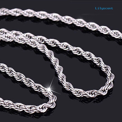 Kalung Rantai Twist Bahan Sterling Silver 925 Untuk Pria Dan Wanita