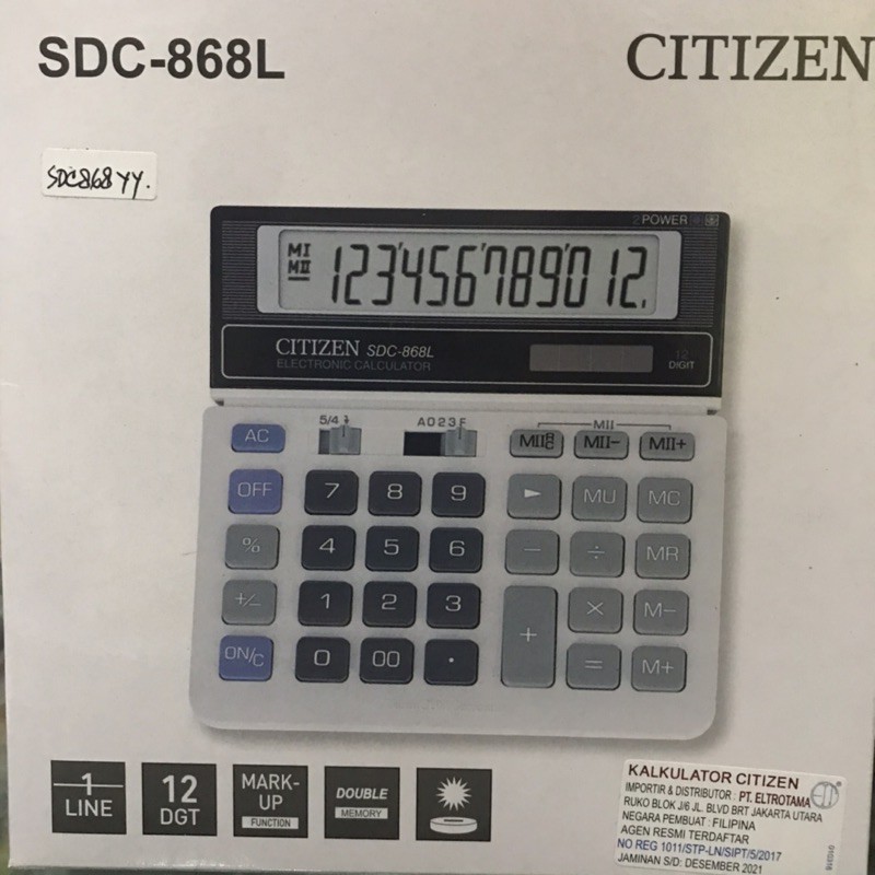 

KALKULATOR CITIZEN SDC-868L ASLI