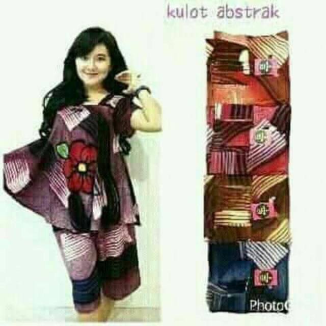 KULOT PAYUNG/SETELAN PENDEK/HOTPEN ABSTRAK MOTIF BUNGA
