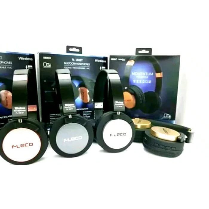 Promo Headset Handsfree Bluetooth Headphone Earphone Extrabass Fleco FL188Bt Murah
