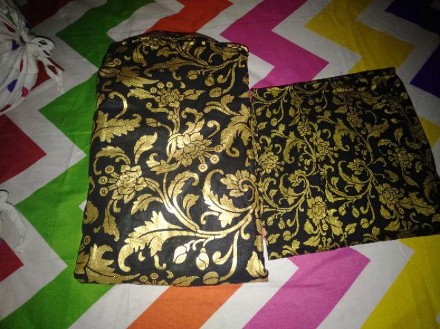 Kemeja Batik Lengan Panjang Motif Bakung Prada 0112 Bahan Katun Halus Nyaman Dan Adem Dipakai M,l,xl