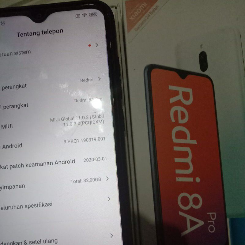 xiomi redmi 8a  pro ... seken..  masih mulus