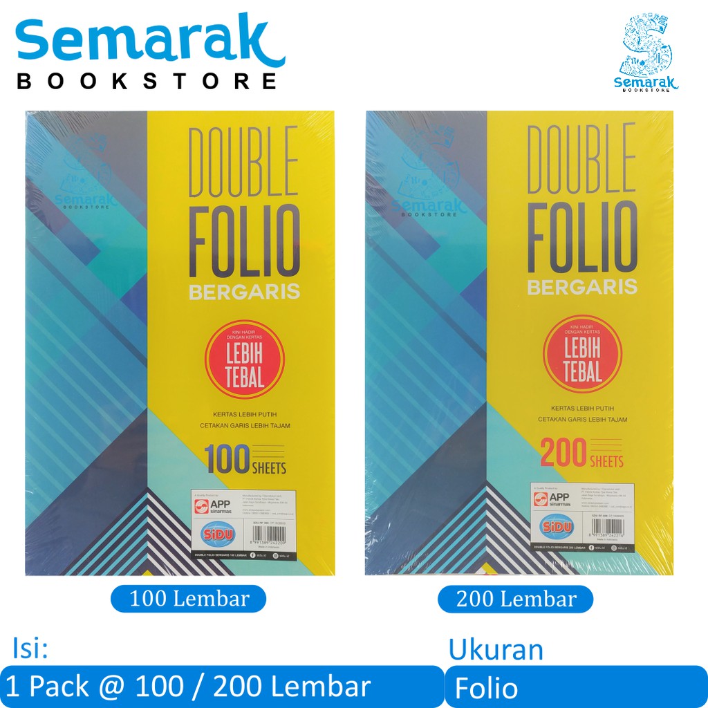 

Kertas Folio Bergaris Sinar Dunia Double Folio 21 x 32 [1 Pack @ 100 / 200 Lembar]