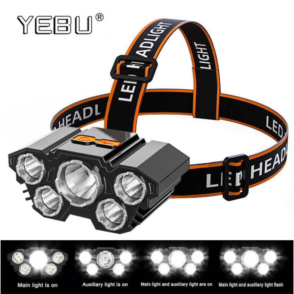 Barangunik2021-L-T21 Senter Kepala 5 LED Headlamp Highlight Senter Kepala 5 Lampu LED/Senter Kepala 5 Mata