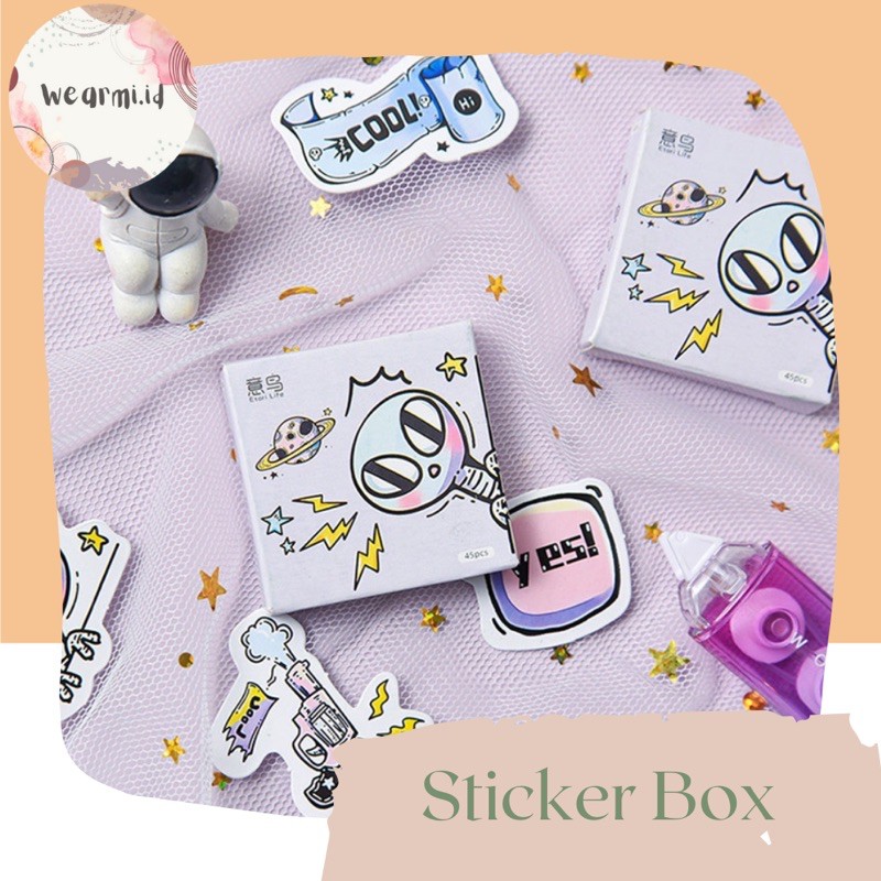 

45pcs Sticker Box Alien Lucu Scrapbook Bujo Junal Diy stiker