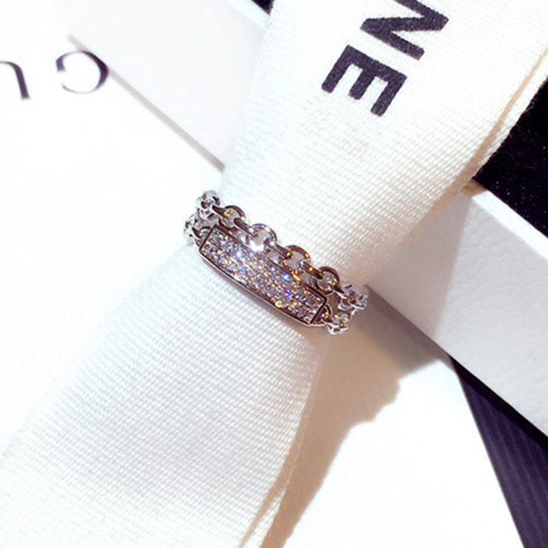 Cincin Kreatif dengan Micro paved Link untuk Pasangan