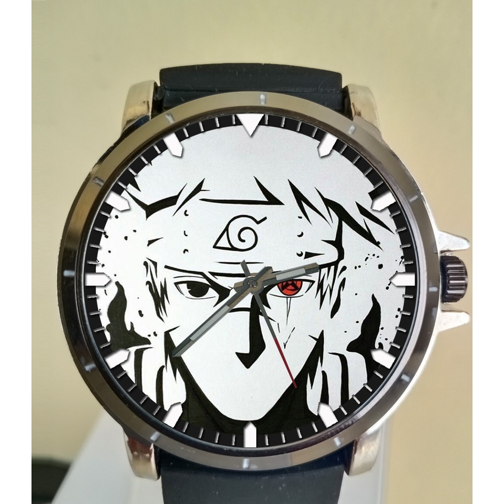 Jam Tangan Pria Custom Naruto Kakashi art