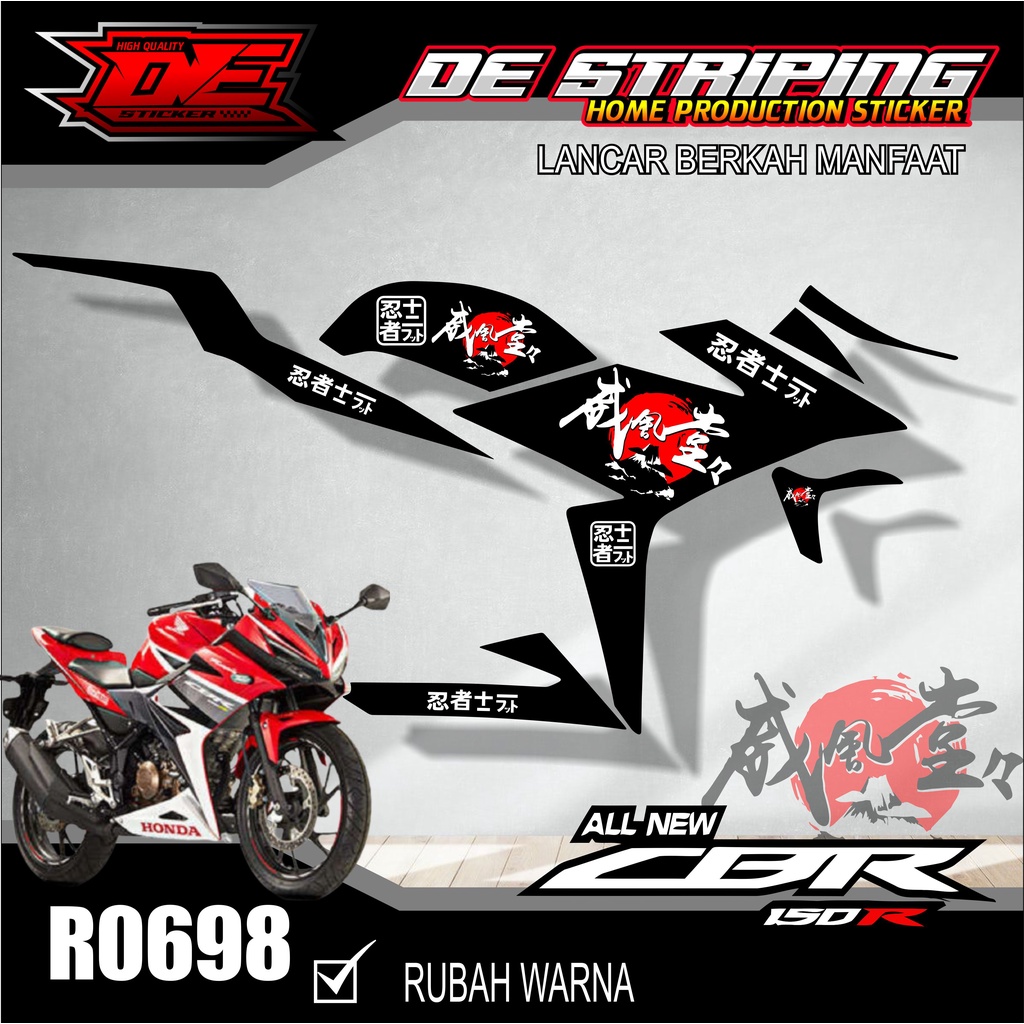 Striping Variasi Motor Cbr 150r Motif jepang kanji Keren Semi Full R0698