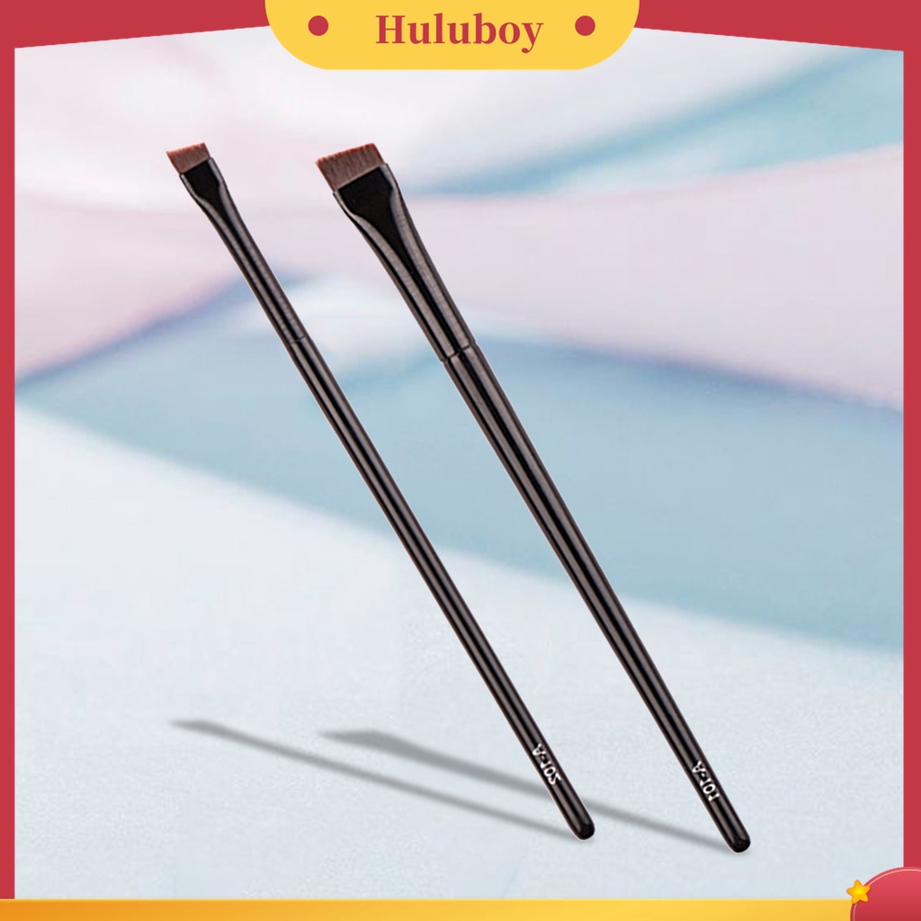 Huluboy Huluboy♡ 2 Pcs Brush Makeup Bahan Nilon Untuk Alis Dan Eyeliner