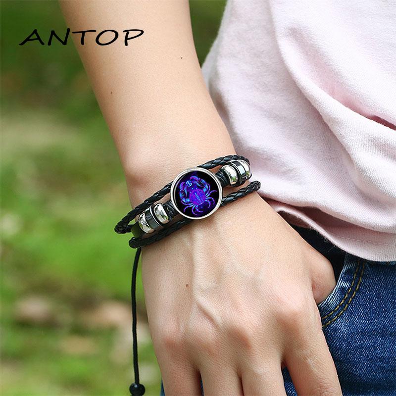 Gelang Tangan Luminous Motif Zodiak Untuk Pria / Wanita