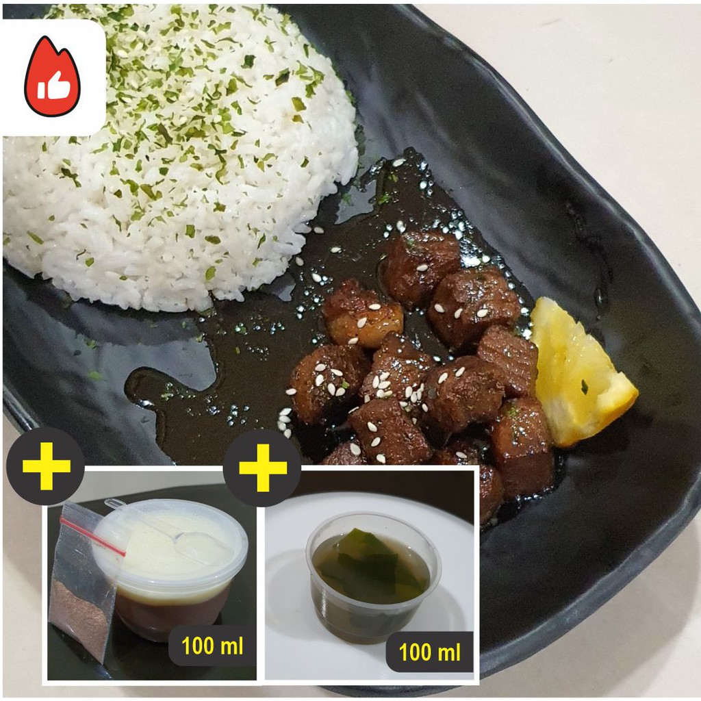 

Set Saikoro Wagyu Beef Shioyaki Grill 125gr + Rice + Miso Soup + Silky Pudding Ovo