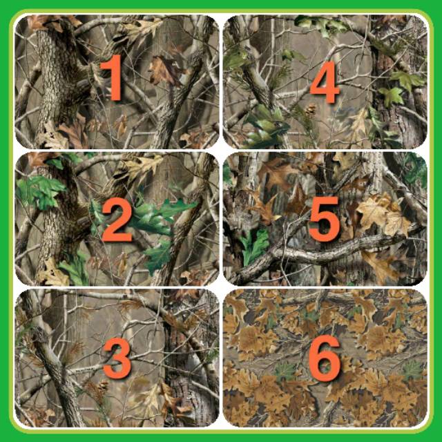 

Stiker Camo Realtree Berbagai Motif