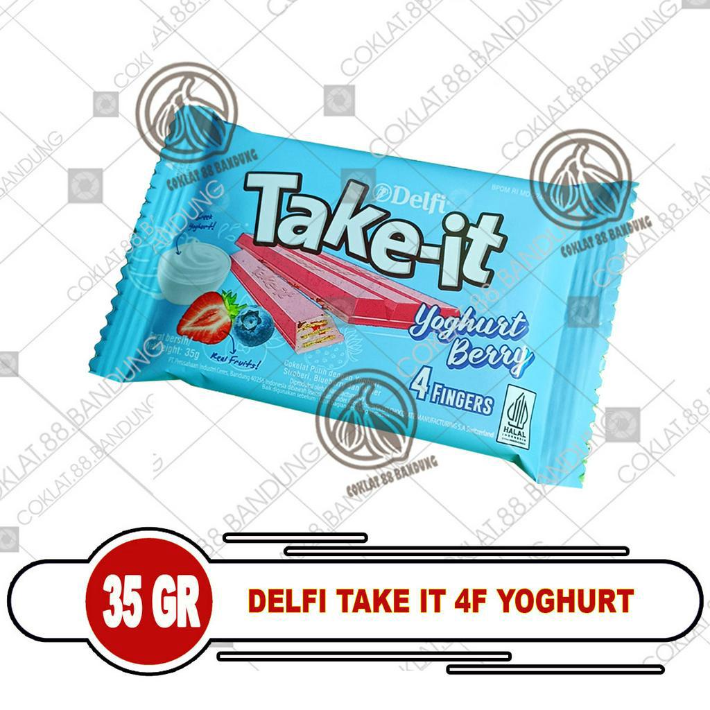 

DELFI TAKE IT 35GR YOGHURT BERRY 4F, COKELAT DELFI 4 FINGERS YOGURT STRAWBERRY 35 GRAM