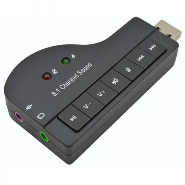 USB SOUND CARD 8.1 CHANNEL 3D AUDIO BENTUK PIANO