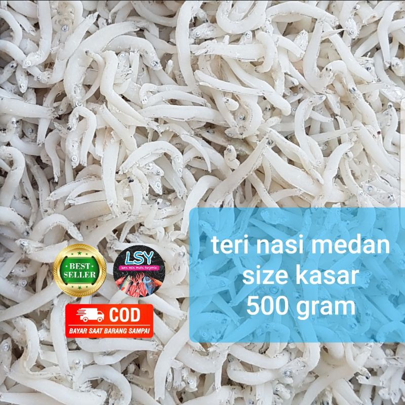 

ikan asin Teri nasi medan super/ tn putih / size jumbo 500gr