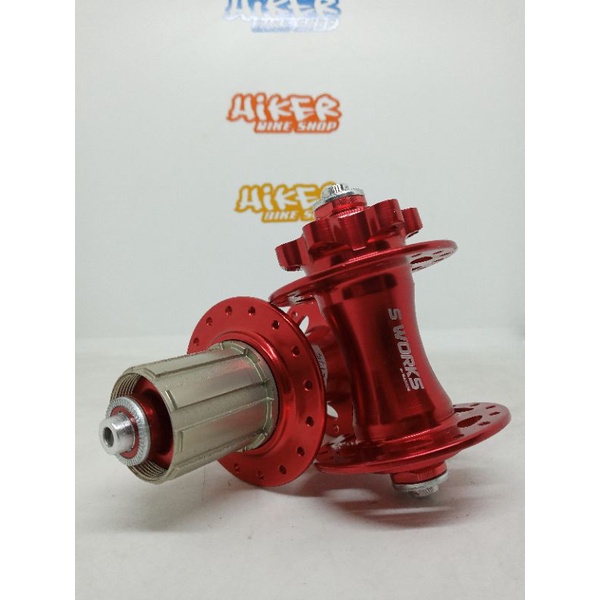 hubfreehub mtb seli S WORKS by SAKONI 32HOLE RED sixbolt kondisi baru