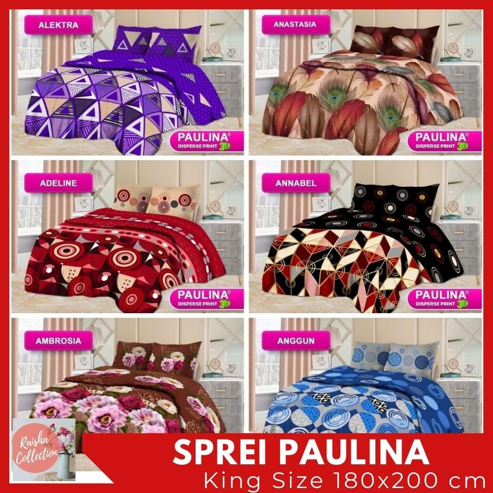 RC BONITA SPREI PAULINA DISPERS 3D FLAT KING SIZE 180X200 CM NEW DESAIN MOTIF RAHAYU JUSTINE NABILA 