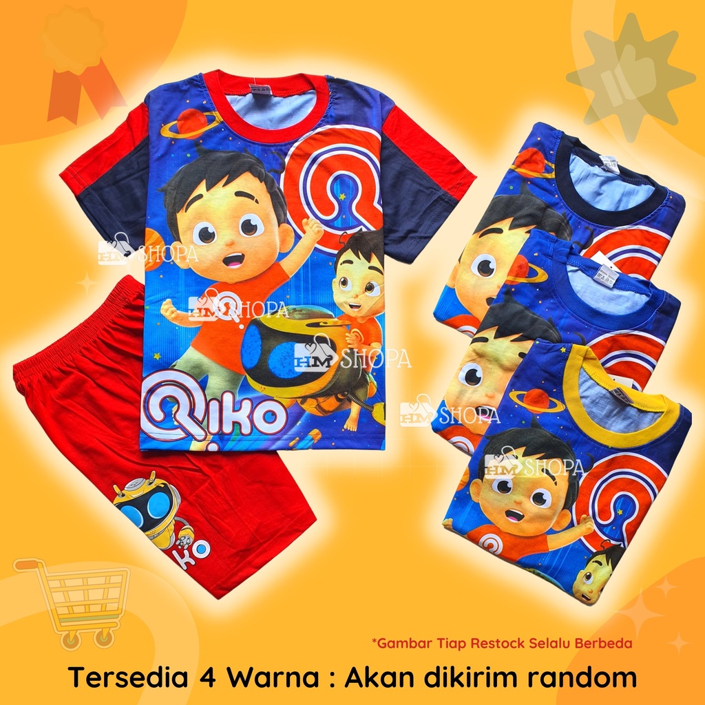Setelan Anak Karakter Riko The Series Rico Usia 2-10 tahun baju harian anak main