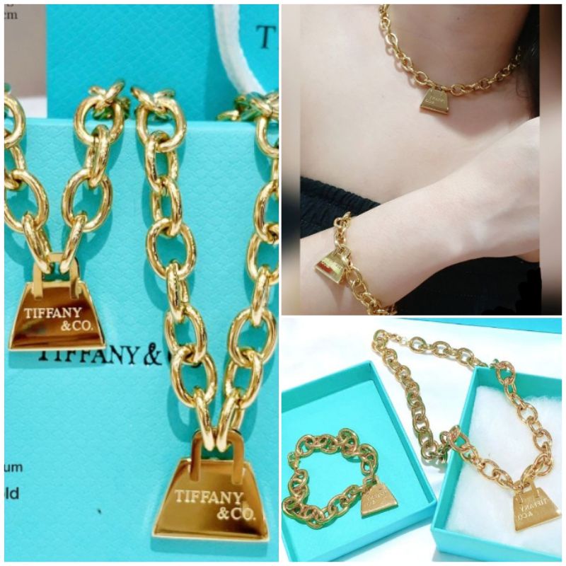 Kalung Gelang Titanium Asli Gold rantai tebal Premium Quality Anti karat anti alergi Stainless steel  Gt702