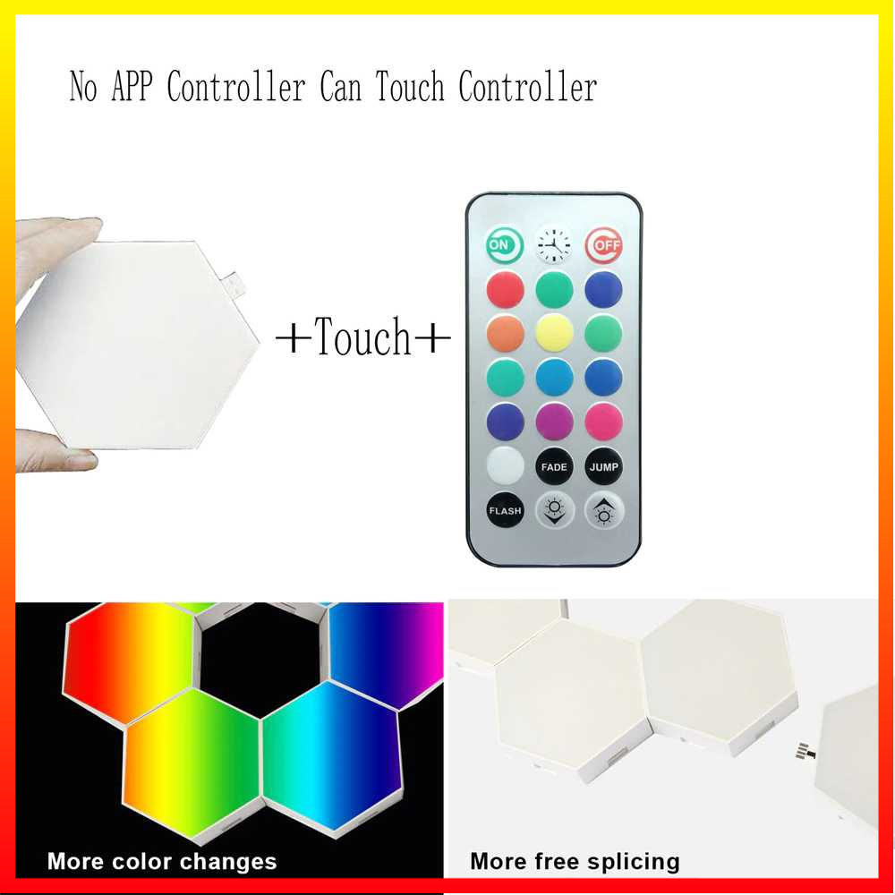 LED RGB Touch Sensor 6 PCS Lampu Dekorasi Hexagonal Sarang Lebah Dinding Quantum Light Kontrol Suara Yabstrip - 7CLL2IWH