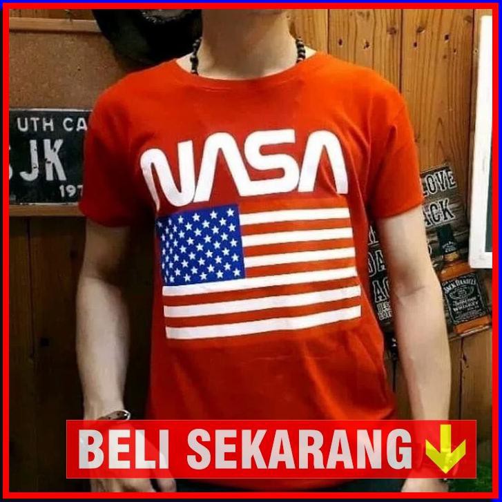 D47E KAOS  BAJU  COMBED 30S DISTRO NASA  PLUS BENDERA BESAR 