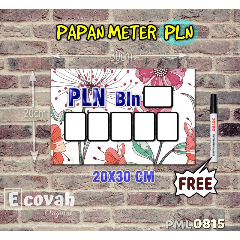 

Ecovah Papan Meter Listrik PLN PAM motif Unik - Flower 15