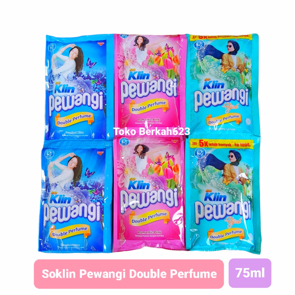 SOKLIN PEWANGI  Double Perfume Renceng 75ml Isi 6 Sachet 1000