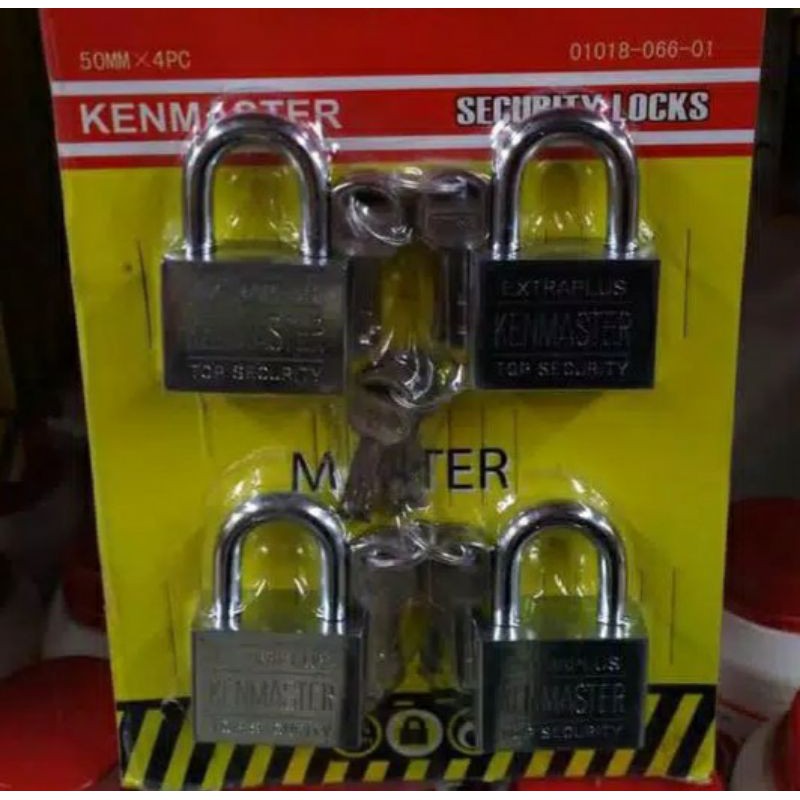 UK.50mm set 4 pcs . Kenmaster, Gembok, Kunci gembok, Master Key,