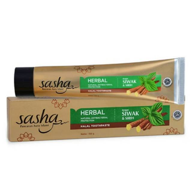 Pasta gigi herbal Sasha | Sasha pasta gigi herbal siwak & sirih 150gr