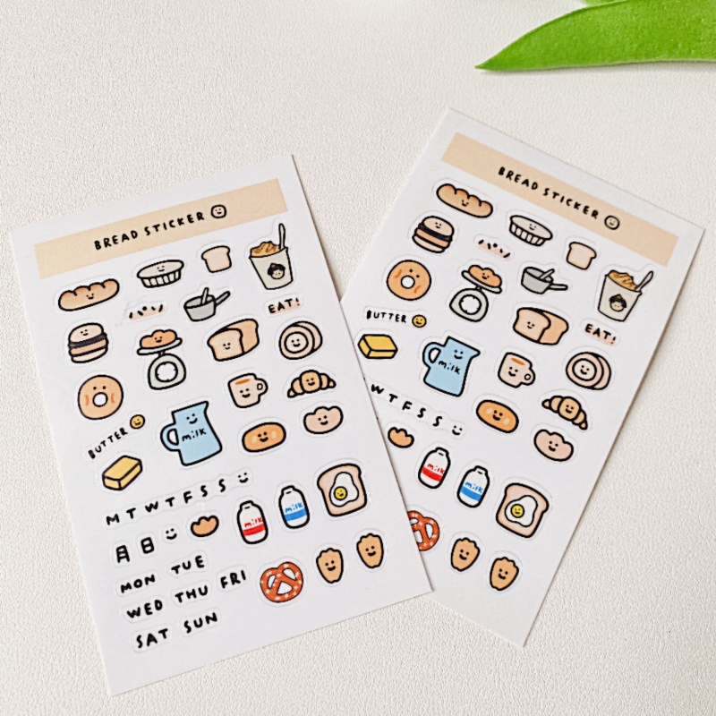 1pc Stiker Bentuk Roti Lucu Bahan Pvc Kualitas Tinggi Untuk Dekorasi Diary / Scrapbook