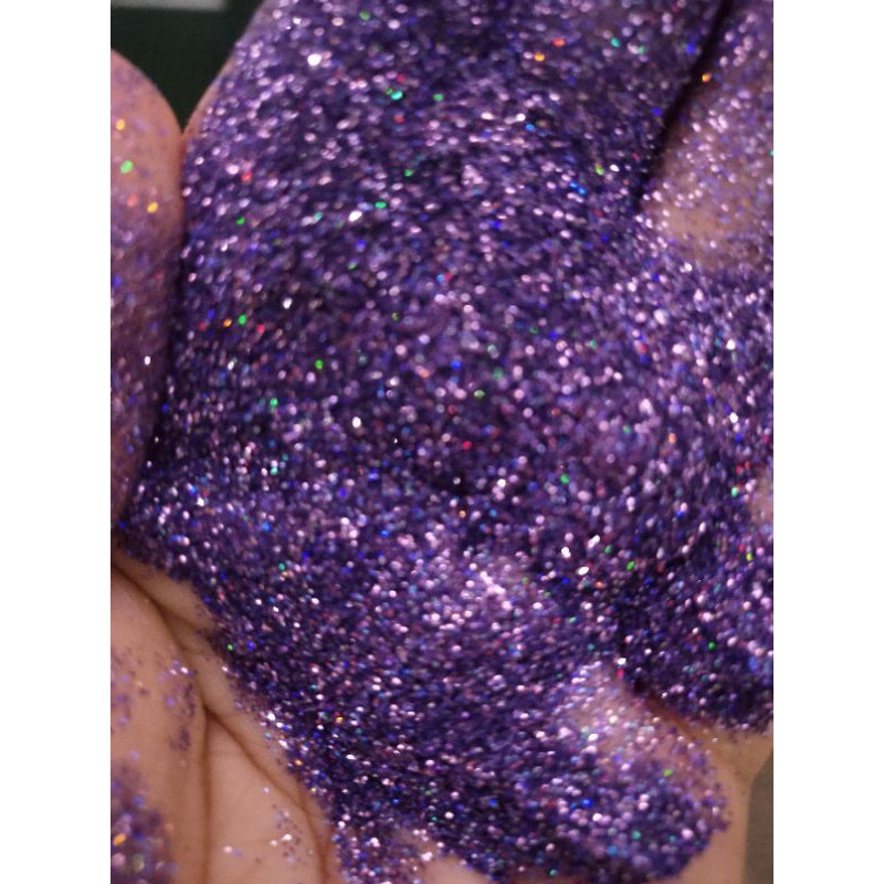 SERBUK GLITTER UNGU HOLOGRAM KILOAN